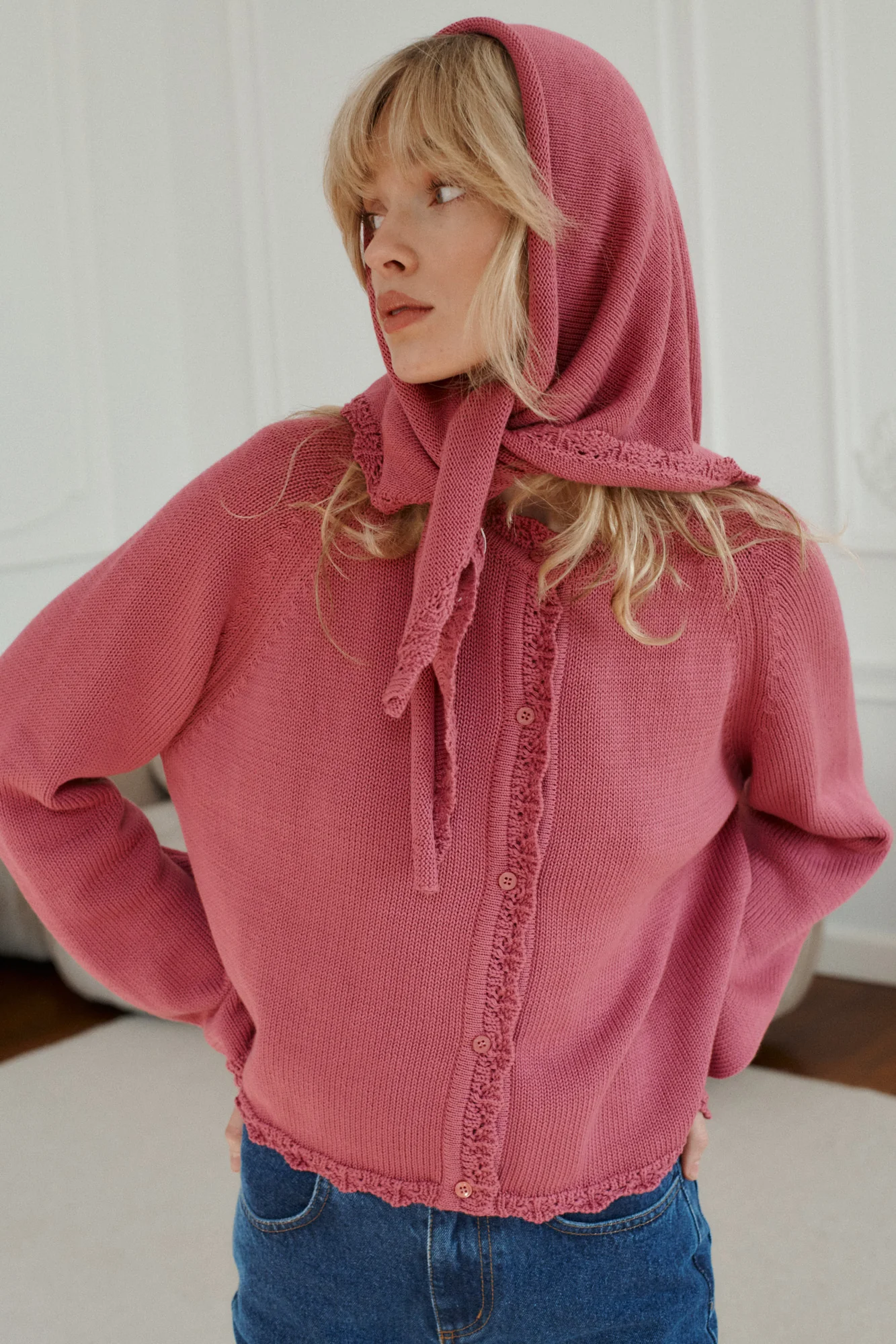 Chusta z bawełny organicznej / 21 / 18 / mauve pink - Image 3