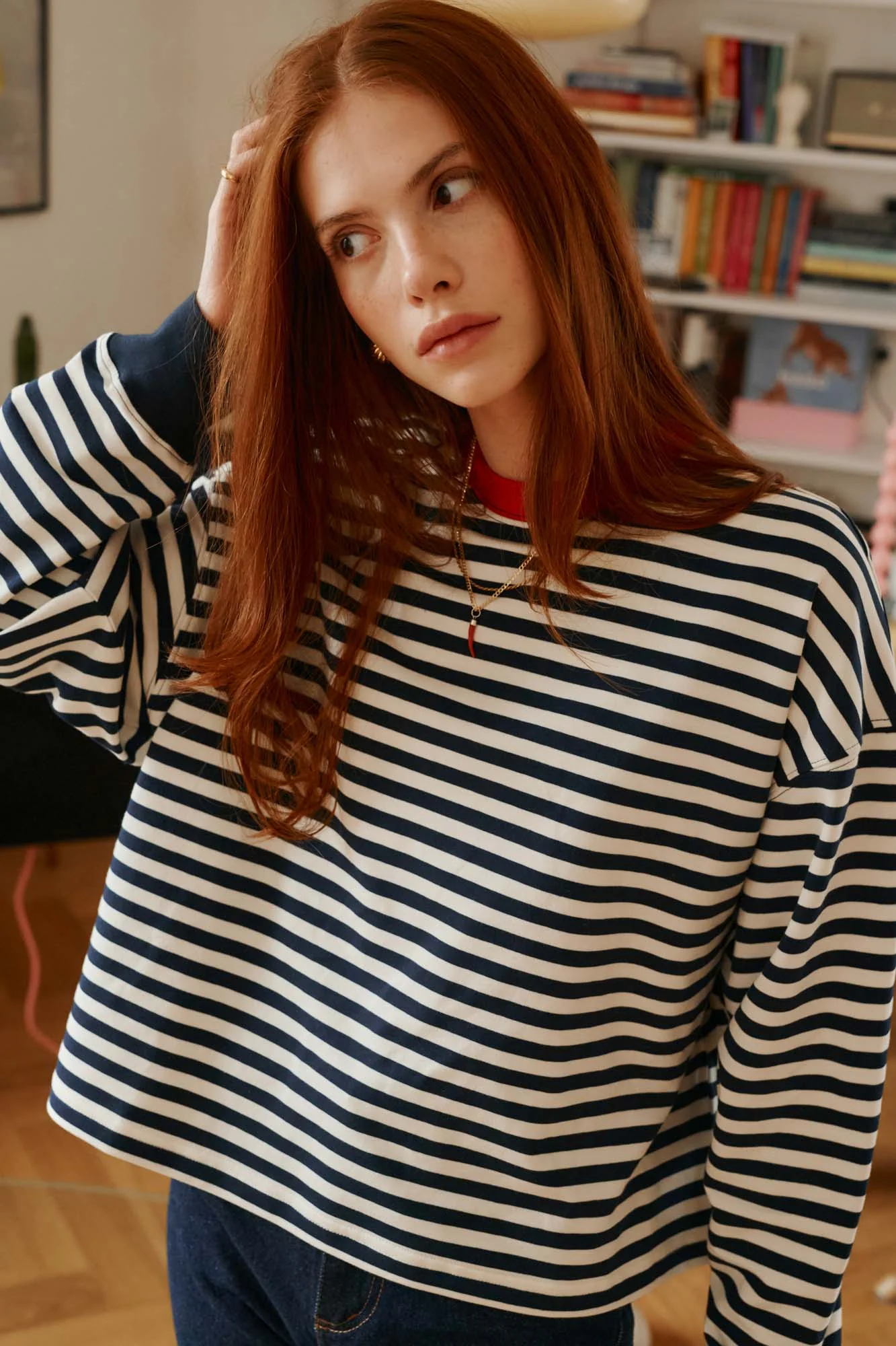 Cienka bluza z bawełny / 17 / 22 / breton stripes / red - Image 2