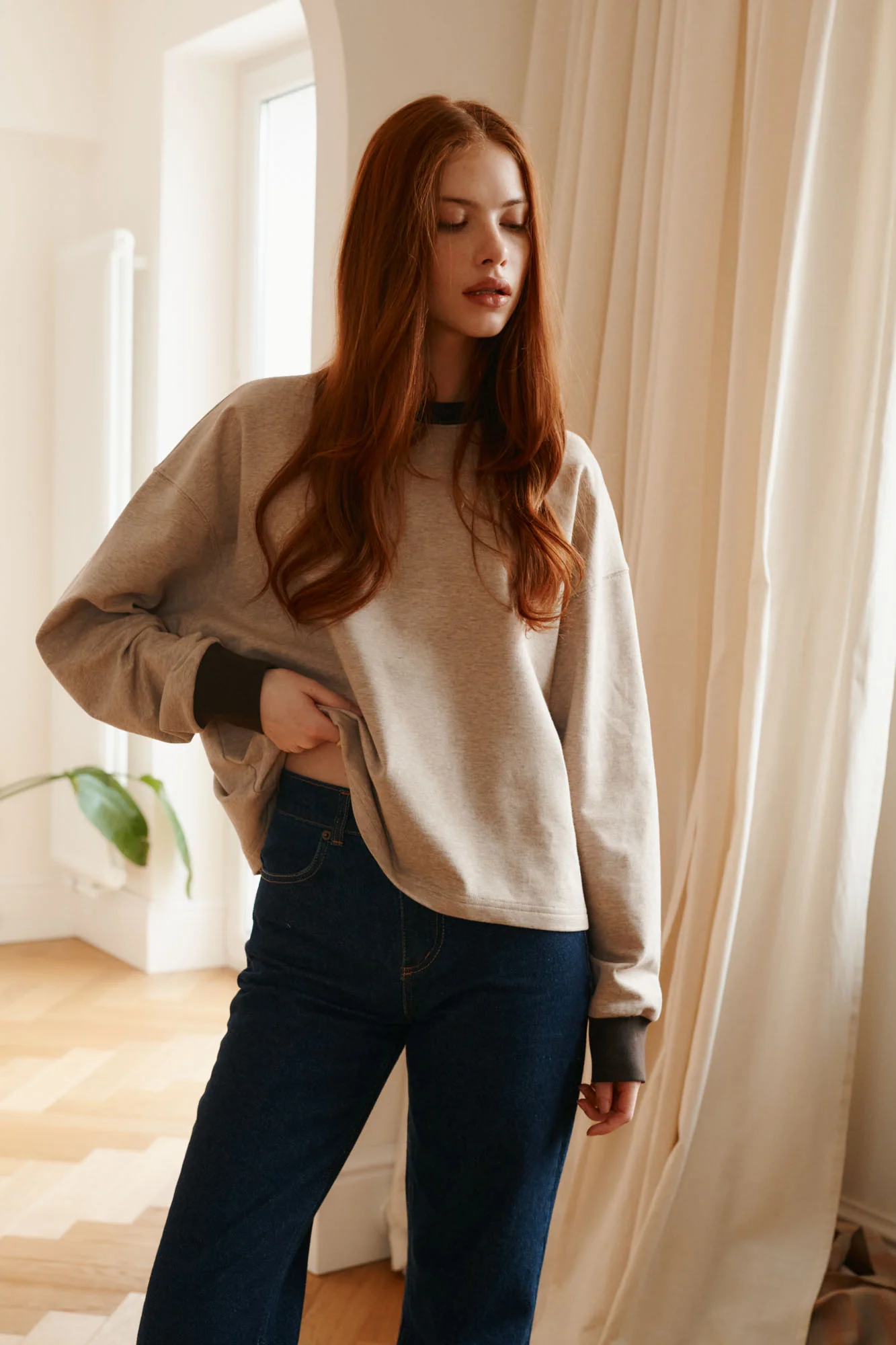 Cienka bluza z bawełny / 17 / 22 / cappuccino / brown - Image 4