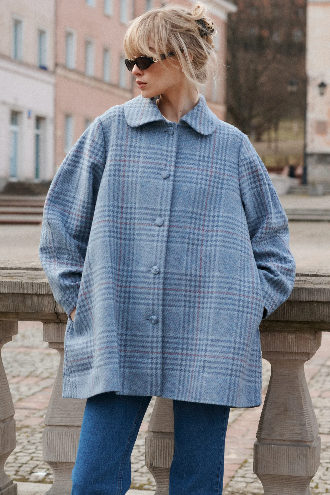 Krótki płaszcz z wełną / 18 / 19 / blue whisper - Image 7