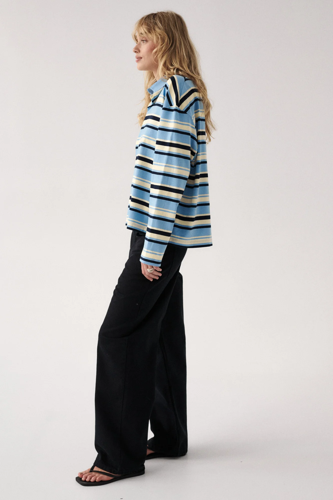 Longsleeve polo z bawełny / 14 / 26 / blue stripes - Image 3