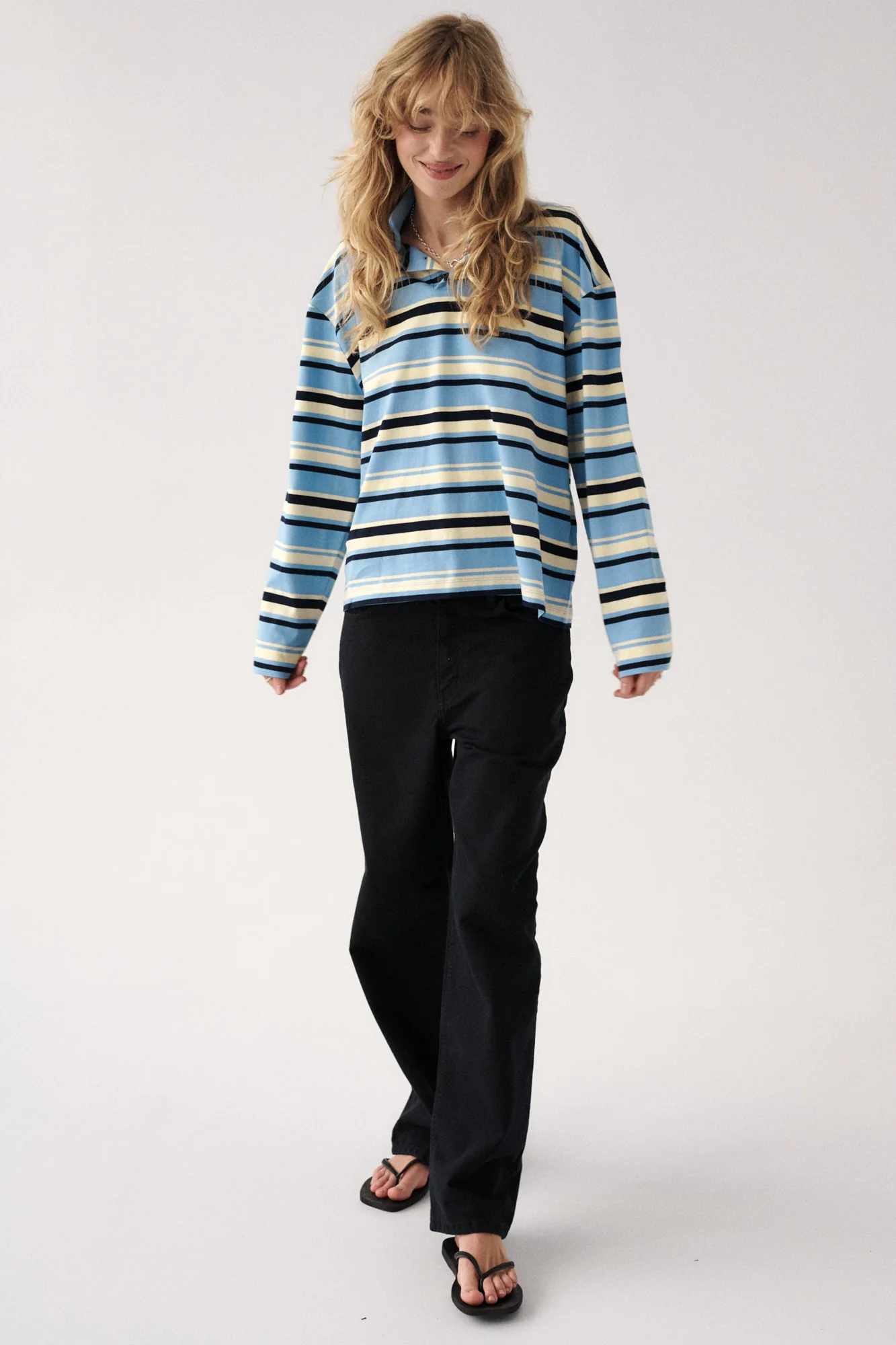 Longsleeve polo z bawełny / 14 / 26 / blue stripes - Image 5