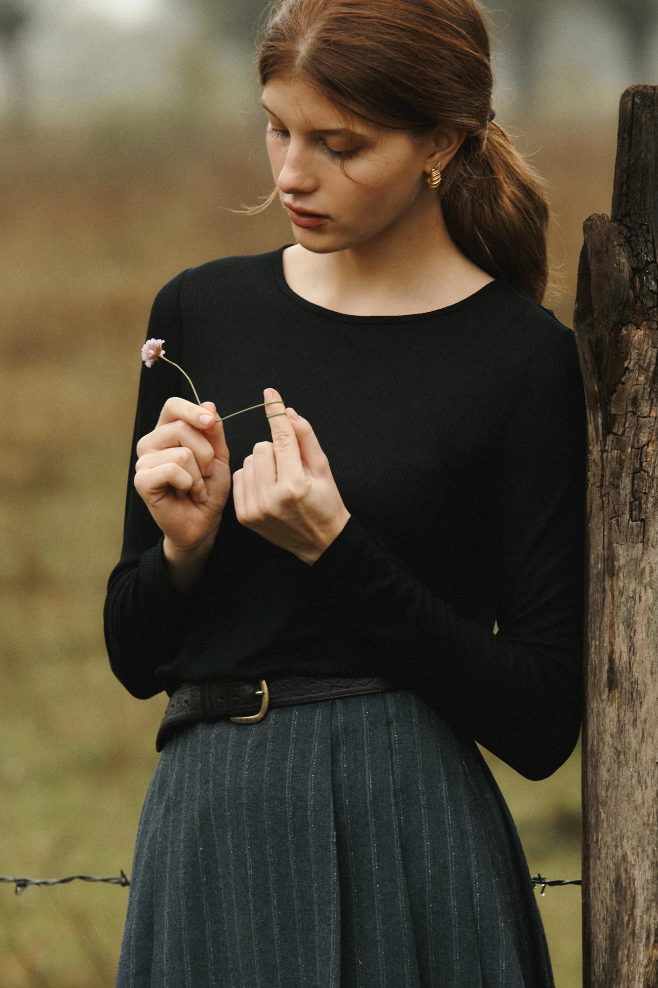 Longsleeve z wiskozy / 14 / 08 / onyx black