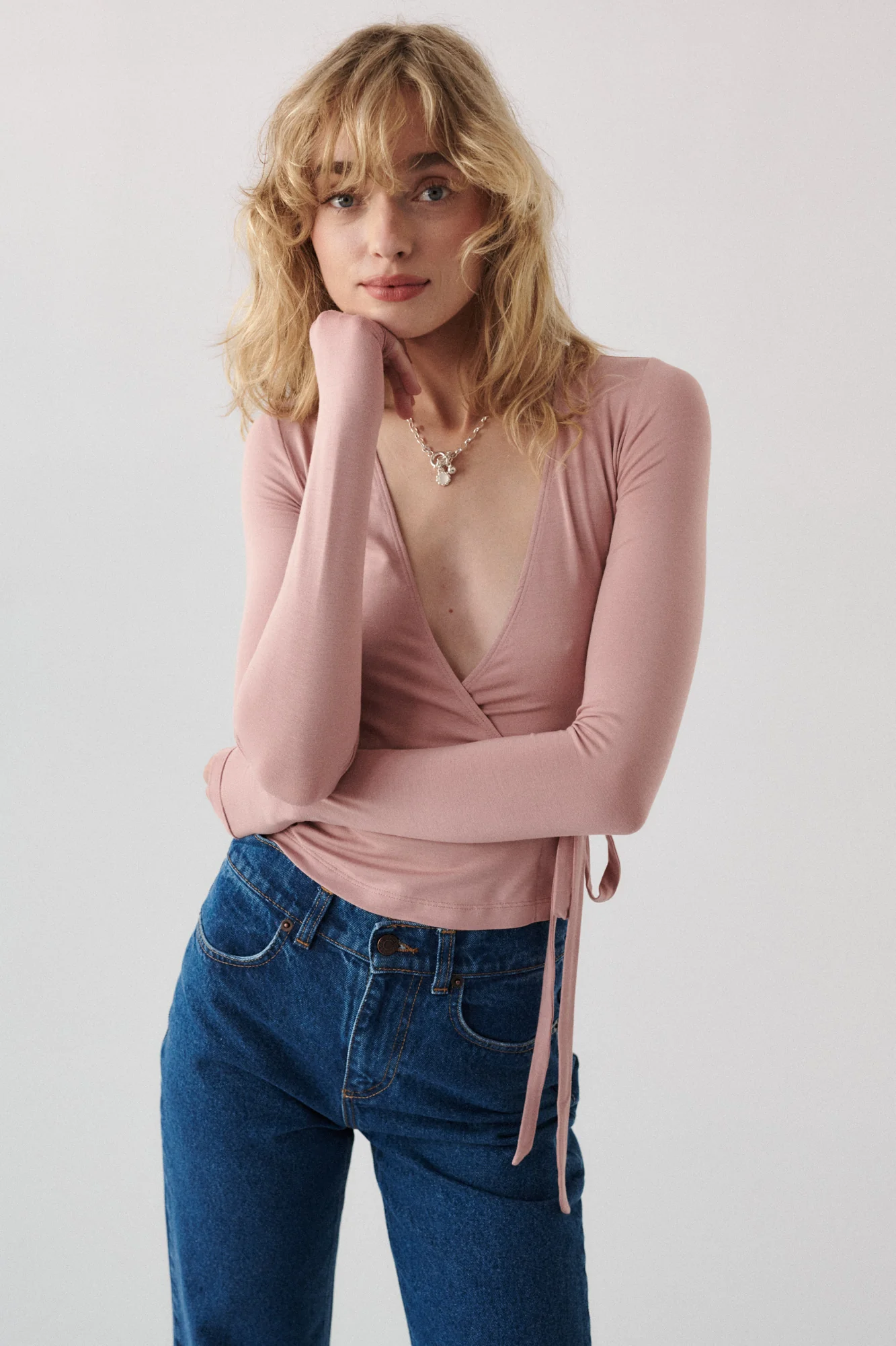 Longsleeve z wiskozy / 14 / 28 / dusty rose - Image 2