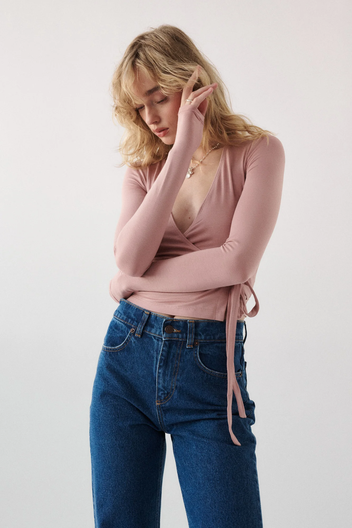 Longsleeve z wiskozy / 14 / 28 / dusty rose - Image 3