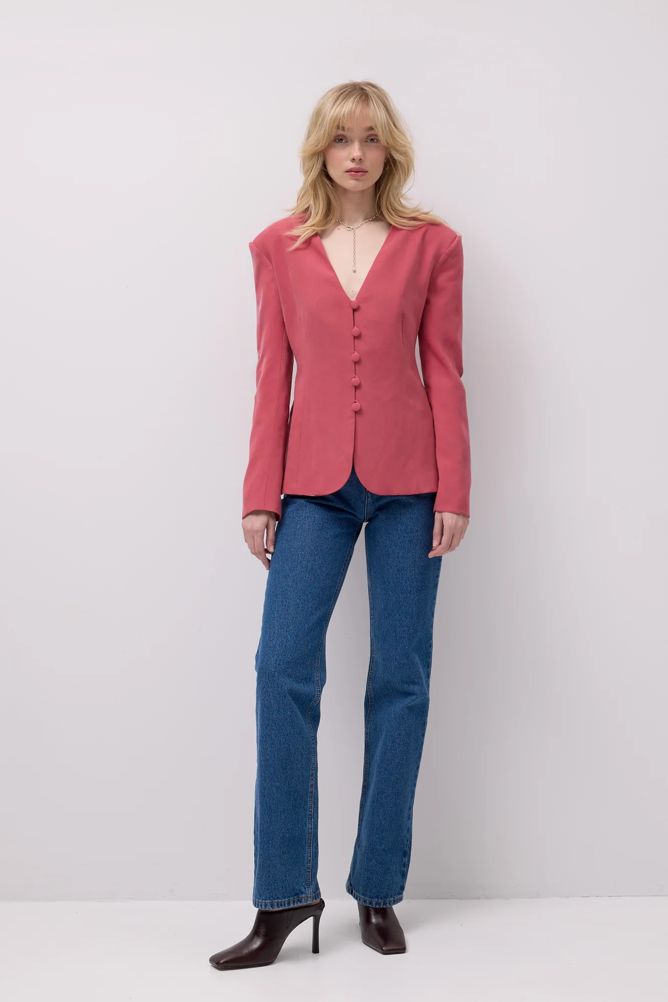 Marynarka z wiskozy / 18 / 21 / blush red - Image 7