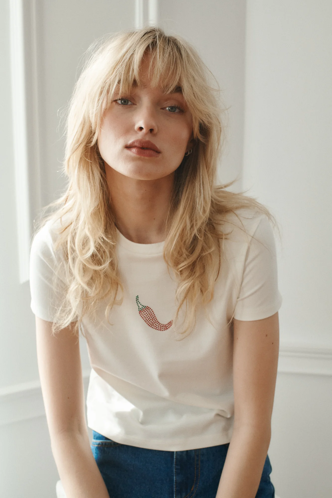 T-shirt z bawełny organicznej / 13 / 32 / spicy white - Image 2